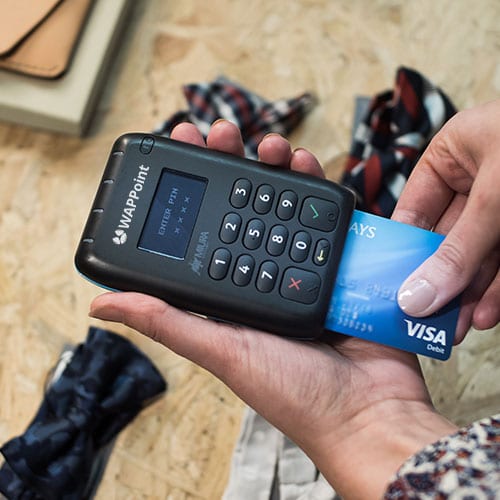 pocket pro card machine in use
