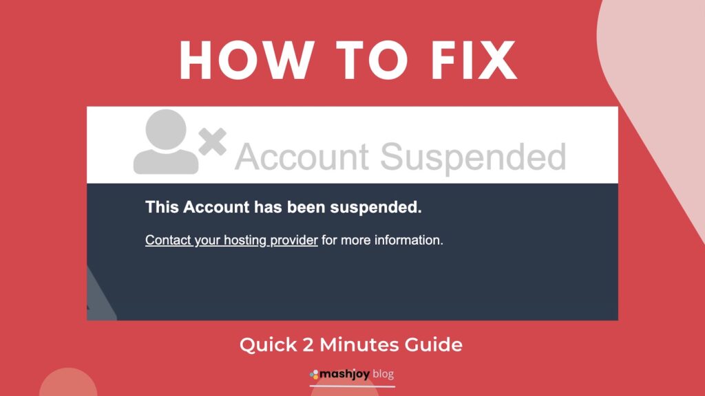 How to Fix a Suspended Website Account